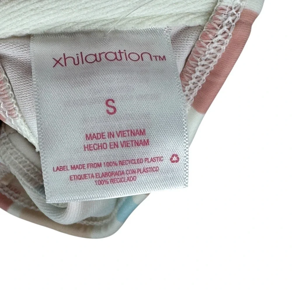 Xhilaration Women's Striped Bikini Top Size S‎ Coral Peach Blue White
